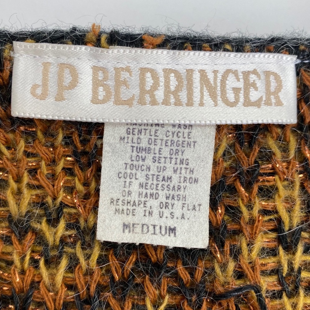 Anthro Button Front Cheetah Print Sweater with Metallic Shimmer Crop Cardigan M - Picture 11 of 12